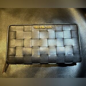 Michael Kors Black Textured Clutch